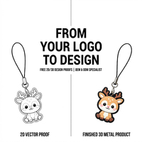Breloque de téléphone en PVC motif animal de dessin animé mignon, cordon personnalisé en caoutchouc souple, pendentif porte-clés pour décoration de sac à dos, cadeau promotionnel