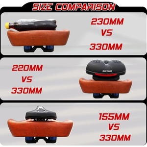 Selle de vélo sans nez surdimensionnée en cuir PU imperméable, siège <span class=keywords><strong>extra</strong></span> large épaissi à double amortissement pour VTT, vélo électrique et vélo de spinning - Product Image 5