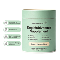 Complément vitaminique pour animaux de compagnie, soin des articulations, de l'intestin, de l'immunité et de la peau avec des ingrédients actifs : glucosamine, chondroïtine, oméga 3 en poudre