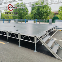 Plateforme de scène modulaire portable en bois contreplaqué et alliage d'aluminium pour événements, spectacles de DJ, montage rapide