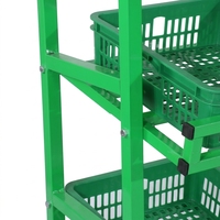 Metalen duurzame 3-laags fruit- en groentepresentatieplank voor supermarkten