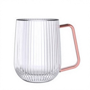 Tasse à café en verre borosilicate à double paroi Emode avec poignée colorée, 350 ml, compatible micro-ondes et lave-vaisselle, design moderne - Product Image 3