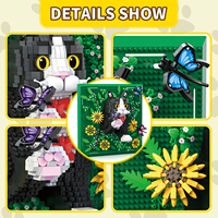 Nouvelles briques de construction de la série animale - Blocs d'assemblage décoratifs pour peinture murale de chat en modèle 3D - Mini briques - Jouet