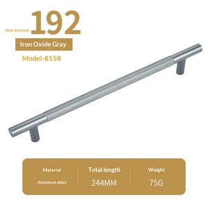 Wholesale American Style Knurled Aluminum Alloy Solid Lengthened Handle Hardware Cabinet Wardrobe Bedside Table <strong>Door</strong> - Product Image 5