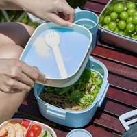 Boîte à lunch personnalisée pour enfants et étudiants, compartimentée, étanche, sans BPA, avec couvercle en plastique de qualité alimentaire, compatible micro-ondes, OEM ODM