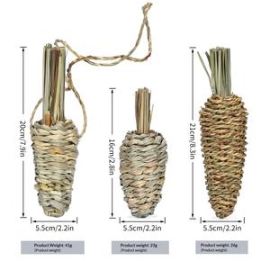 Çoklu Benzersiz Evcil Hayvanlar İçin Çevre Dostu Yenilebilir Bitki Oyuncakları Tavşanlar Şinşillalar Gine Domuzları Çimden Örme Turp Kafes Asma Çiğneme Oyuncağı - Product Image 2