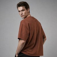 T-shirt vierge de luxe 235 GSM en coton 100% filé à l'anneau, service OEM/ODM personnalisé, alternative de marque de luxe, coupe moderne minimaliste