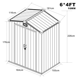 <span class=keywords><strong>Abri</strong></span> <span class=keywords><strong>de</strong></span> <span class=keywords><strong>jardin</strong></span> <span class=keywords><strong>en</strong></span> résine pour outils et vélos, imperméable, pour l'extérieur, vente <span class=keywords><strong>en</strong></span> gros - Product Image 3