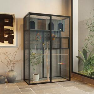 Kuş Kafesi Büyük <span class=keywords><strong>Metal</strong></span> Papağan Kafesi Şeffaf Rüzgar Geçirmez Göz Kafesi Kuş Villası Geniş Alan Ekolojik Üreme Açık Hava Kafesi - Product Image 3