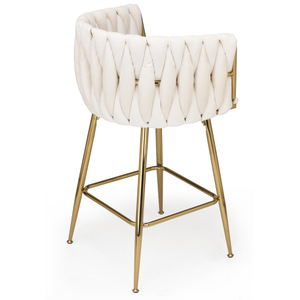 Counter Height Adjustable <b>Bar</b> Stools Set of 2 26 Inch Modern Mid-Century with Backs & Metal Legs for Dining & Living Room - Product Image 2