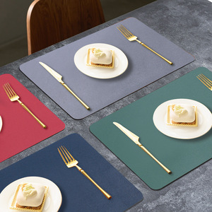Wholesale Household PU Leather <b>Placemats</b> Hotel Restaurant Place Mat Waterproof and Oil-proof Table Mat Heat Insulation Mat - Product Image 2
