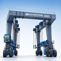 Grue portique RTG montée sur pneus de 100 tonnes, hybride VFD, anti-collision, surveillance à distance pour la manutention de conteneurs de 40 pieds