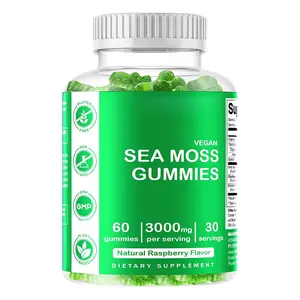Private Label Organic Vegan Sea Moss Gummies Immune System Vitamin C Zinc Strength Immune Detox Energy