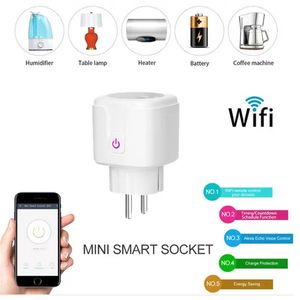 Stock Mini prise intelligente avec mesure de puissance Alexa et Google Home Contrôle vocal Tuya WiFi Smart Plug pour US UK EU - Product Image 3