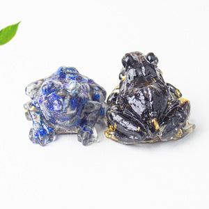 Cella di cristallo naturale di ghiaia carino piccolo pesce rana per la decorazione del serbatoio epossidico decorazione di rane Desktop ornamenti auto interni altri oggetti di cristallo - Product Image 3