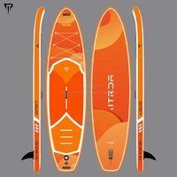 Planche à pagaie gonflable géante JTRD 11'6" tout usage rose orange en PVC Drop Stitch, capacité 195 kg, portable avec sac de transport