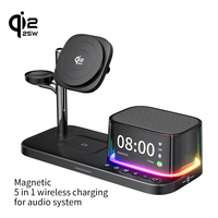 Nouveau chargeur sans fil QI2 25W à charge rapide 3-en-1 magnétique avec haut-parleur Bluetooth et horloge numérique pour iPhone 17
