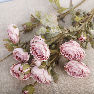 <b>Artificial</b> Lotus Flower Single <b>Stem</b> 5 Heads Vintage Style Silk High Simulation Home Decor Wedding - Product Image 2