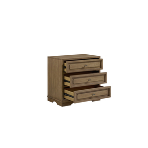 3 <b>Drawer</b> Nightstand Almond Wood Finish <b>Storage</b> <b>Drawers</b> Bedroom Furniture - Product Image 3