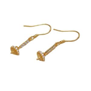 Boucles d'oreilles à crochet en argent S925 avec pompon et perle de 9-10 mm JG5263, bijoux en cristal faits à la main, accessoires pour cheveux DIY avec plateau vide - Product Image 5