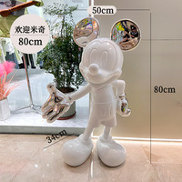 Statue de personnage de dessin animé moderne Mickey, peinture artistique en résine, décoration de la maison, salon, grande sculpture, ornement