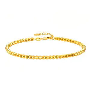 Yadis 2023 moda personalizado frisado real 999 ouro 24k cadeia de ouro puro jóias finas pulseira femme mulheres