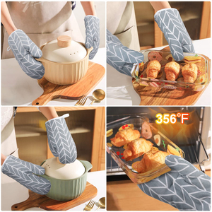 Wholesale Geometry Pattern Linen Oven Mitts Heat Resistant Kitchen Cooking Gloves Microwave BBQ Pot Holder Kitchen Oven Gloves - Product Image 6