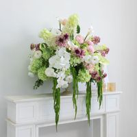 Dekorasi Pernikahan Grosir H555 Bunga Sutra Pink Hijau untuk Centerpiece, Bunga Lorong, Bunga Artifisial, Bola Bunga Mawar Real Touch