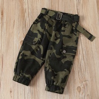 2024 vêtements pour enfants tenue petite fille couleur unie fronde poitrine fosse bande haut ensemble bébé Camouflage pantalon deux pièces costume