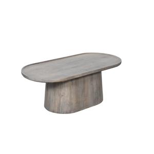 Mesa de Centro Moderna de Madera de Mango Ovalada en Color Gris Antiguo, Hecha a Mano, Ecológica, Ligera, de Diseño Minimalista, Muebles para Sala de Estar - Product Image 2