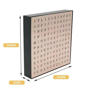 Máy tính để bàn LED bảng chữ cái hộp đèn hiển thị thời gian từ tiếng Anh Đồng hồ reloj de pared kỹ thuật số Đồng hồ treo tường - Product Image 4