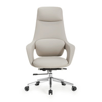 Chaise de bureau exécutive en cuir à dossier haut, moderne, réglable, pivotante et relevable pour PDG et managers