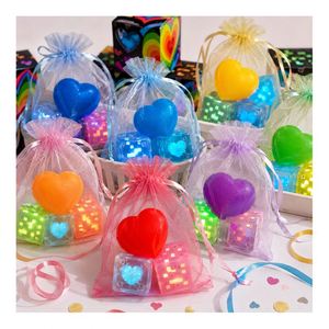 Custom Logo Light up Cube Toy Heart Squeeze Ball Soft TPR <b>Squishy</b> Stress Relief Novelty Gift Importer Supply Trade - Product Image 5