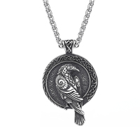 Rétro Personnalité En Acier Inoxydable 316L Pendentif Dominateur Viking Rune Aigle Titane Acier Fine Jewelry Pendentifs Rock Charms