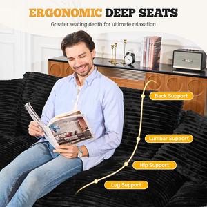 Sofá Modular de Corduroy Moderno, Sin Necesidad de Ensamblaje, Sofá sin Brazos con Asientos Profundos para Sala de Estar, Apartamento y Oficina - Product Image 4