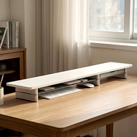 Support de moniteur double écran en bois de qualité supérieure avec tiroir, organisateur de bureau modulaire pour un espace de travail minimaliste
