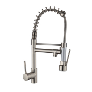 <span class=keywords><strong>Robinet</strong></span> de cuisine brossé extractible avec rotation à 360°, mitigeur d'évier à poignée unique en cuivre, <span class=keywords><strong>robinet</strong></span> de cuisine extractible - Product Image 1