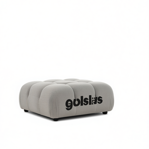 Sgabello Modulare Marcel Moderno in Velluto a Coste Grigio Ciottolo, 36 Pollici, per Arredamento Soggiorno - Product Image 1