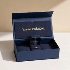 Manufacturer Wholesale Magnetic Flip-top Rings <b>Earrings</b> Pendants Custom Logo Hard Cardboard Jewelry <b>Box</b> for Wedding Proposal - Product Image 5