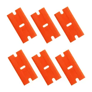 Matériau plastique couleur orange autocollant de carrosserie décollage fenêtre teinte enlèvement de colle outil d'emballage couteau lames de rasoir en plastique