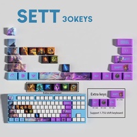 Leag of Legends LOL - Touches de clavier personnalisées - 30 touches - PBT - Hauteur OEM - Thème Yasuo Yone Zed Assassin - Touches de clavier pour périphériques de jeu