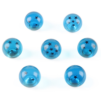 JDM-perilla de cambio Universal para coche, pomo de acrílico transparente de una a Siete Estrellas, forma redonda, azul y naranja