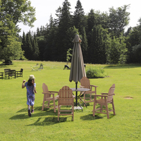 Chaise de jardin en bois plastique HLPS Chouvant pour l'extérieur, balcon, plage, chaise Adirondack écologique en bois