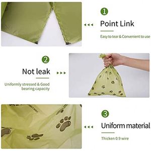 Sacs à déjections canines et sacs à excréments pour animaux de compagnie, écologiques, compostables, biodégradables, avec une épaisseur de 1,5 soie - Product Image 2