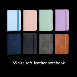 Toptan özelleştirilmiş A5 A6 okul elastik bant ile günlük defteri kalın kağıt not defteri 100 yaprak termal bağlı deri kılıf - Product Image 5