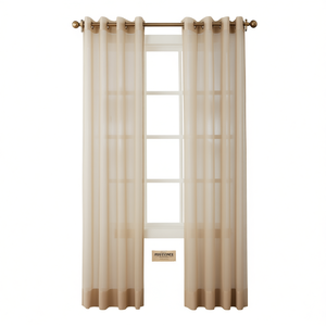Anillas para Cortinas Tergal 2.80m X 2.50m, Cortinas Translúcidas Beige Voile, Estilo Moderno - Product Image 1