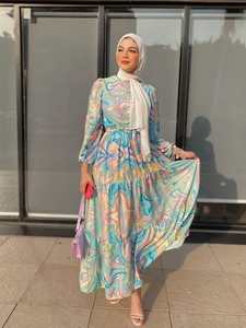 Vestido Loriya 2026, Nuevo Estilo, Estampado, Diseño Abaya Musulmana, Ropa Islámica, Vestidos Modestos de Verano, Vestido Floral de Poliéster - Product Image 3