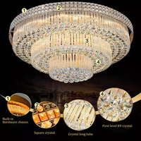 JYLIGHTING Plafonnier LED Moderne de Luxe en Cristal, Lustre Suspendu Contemporain en Cristal Fantaisie pour Maison, Villa, Restaurant