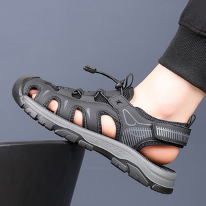 Sandales d'extérieur en maille pour hommes, à bout ouvert, respirantes, décontractées, à enfiler, avec semelle en caoutchouc, pour la randonnée - Product Image 4