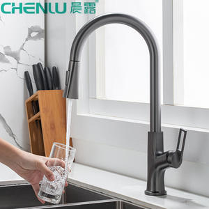 Grifo de cocina extraíble gris bronce de un solo manípulo, montado en cubierta, con válvula de cerámica, 2.0-2.9 gal/min - Product Image 4